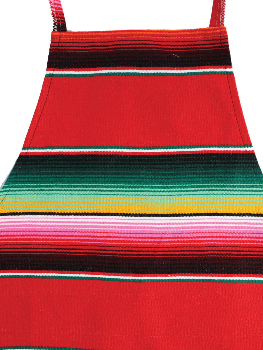 Artisanal Mexican Zarape Apron 100% Acrylan Red 603582