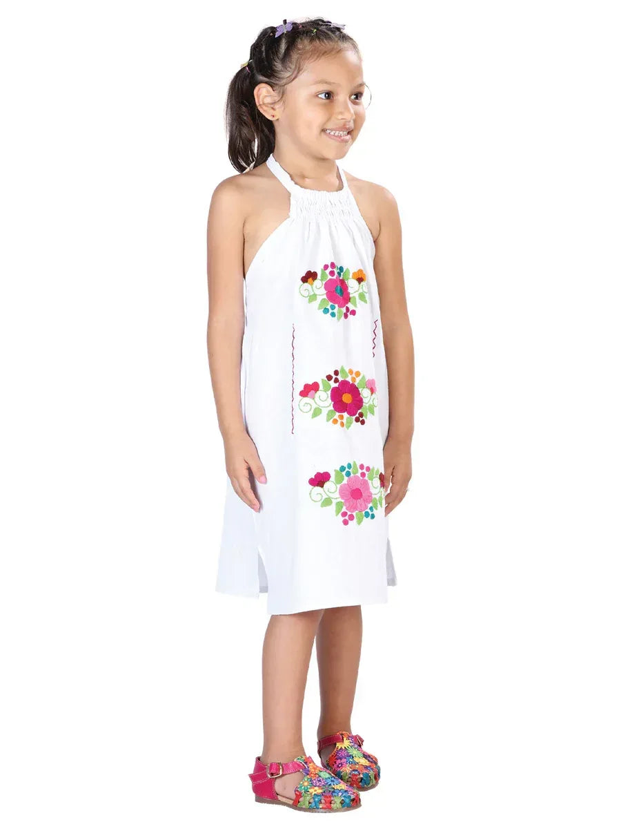 Artisanal Embroidered Dress 100% Cotton White 603590 - N4dboots.com