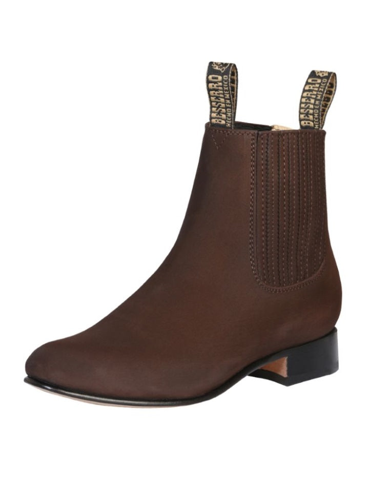 BOTIN CHARRO EL BESSERRO BR 2206 PIEL BOVINO NOBUCK TABACO