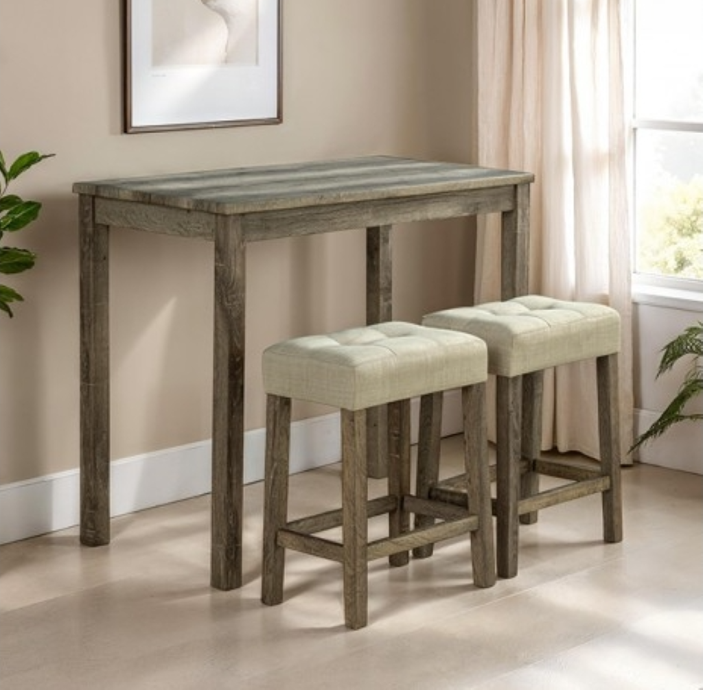 ADELAIDE 3 Pc. Dining Table Set     |     SL3400BR-PT-3PK   Color Brown Beige