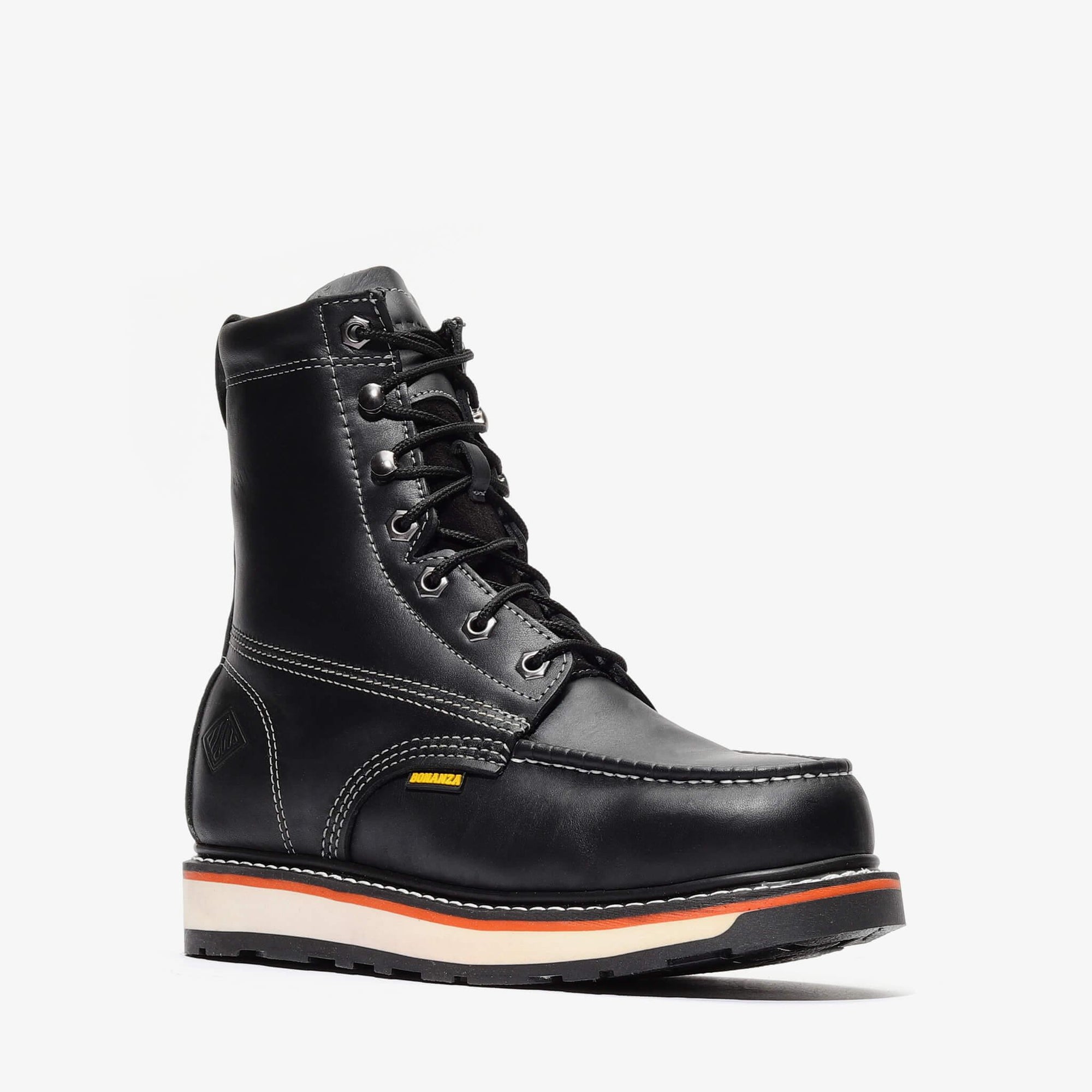 FRONTIER DUAL 8" MOC TOE (STEEL TOE) - FRONTIER DUAL 8" MOC TOE (STEEL TOE) - 6 / BLK - Bonanza Boots