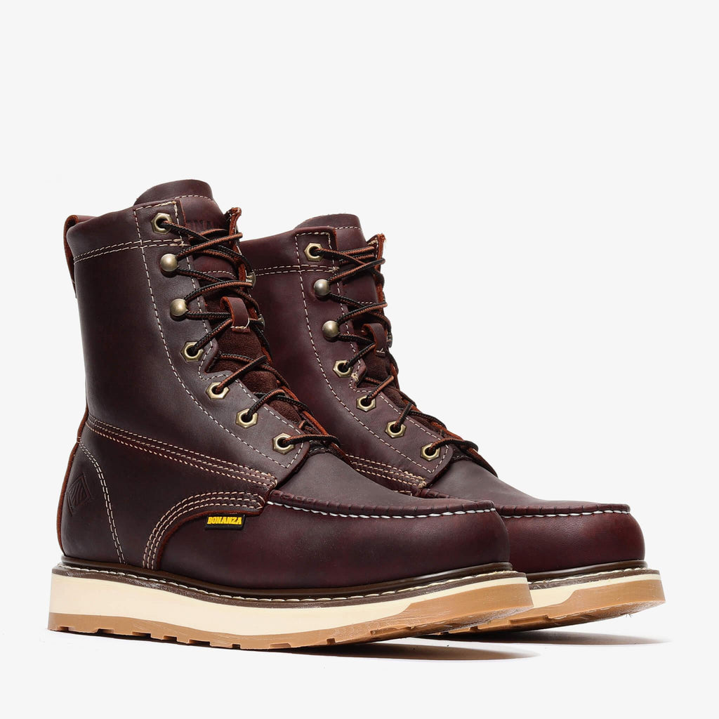 FRONTIER DUAL 8" MOC TOE - FRONTIER DUAL 8" MOC TOE - 6 / Burgundy - Bonanza Boots