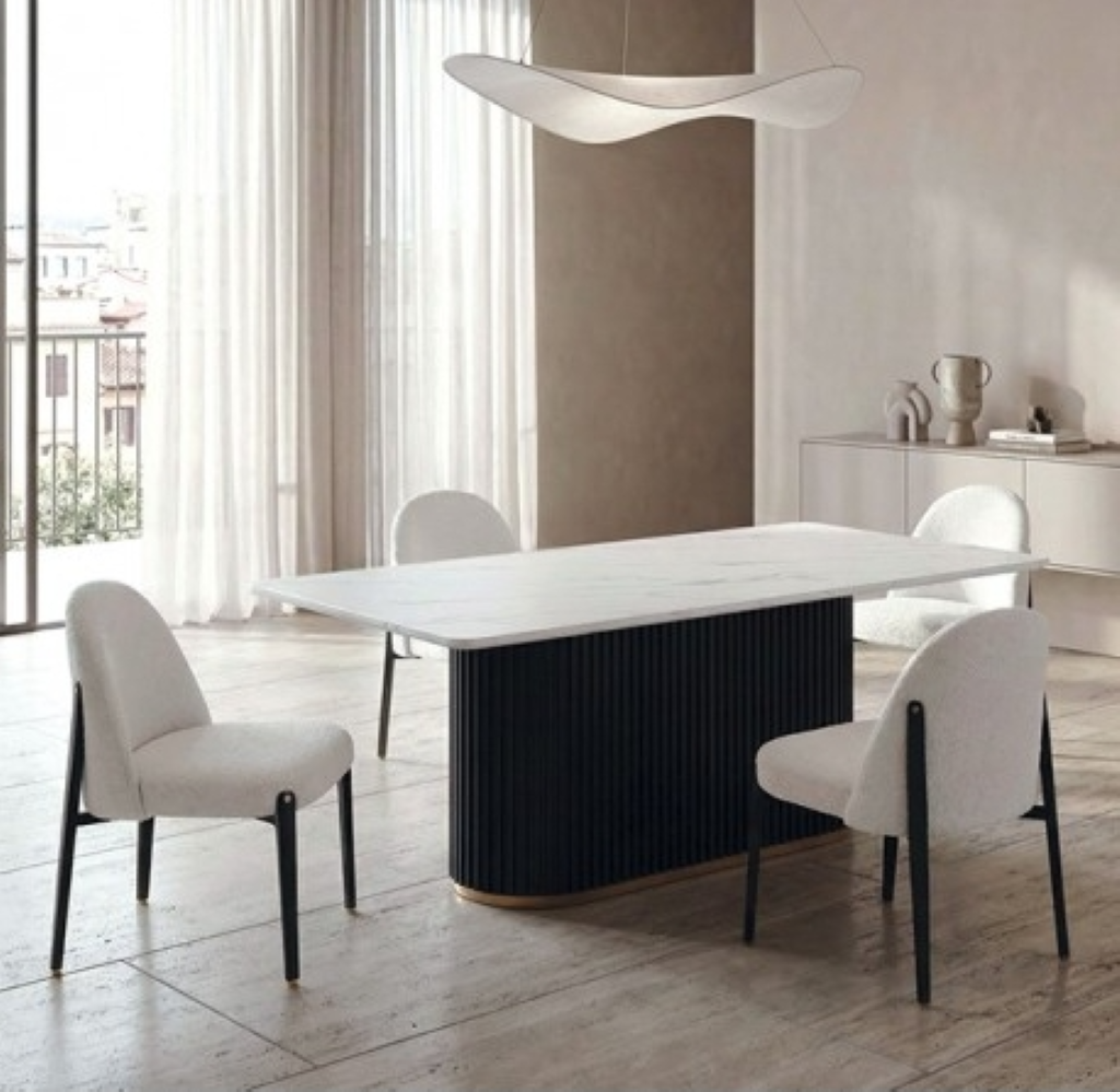 BORDEN 5 Pc. Dining Table Set | FM37019BK-T-5PC Color Black White