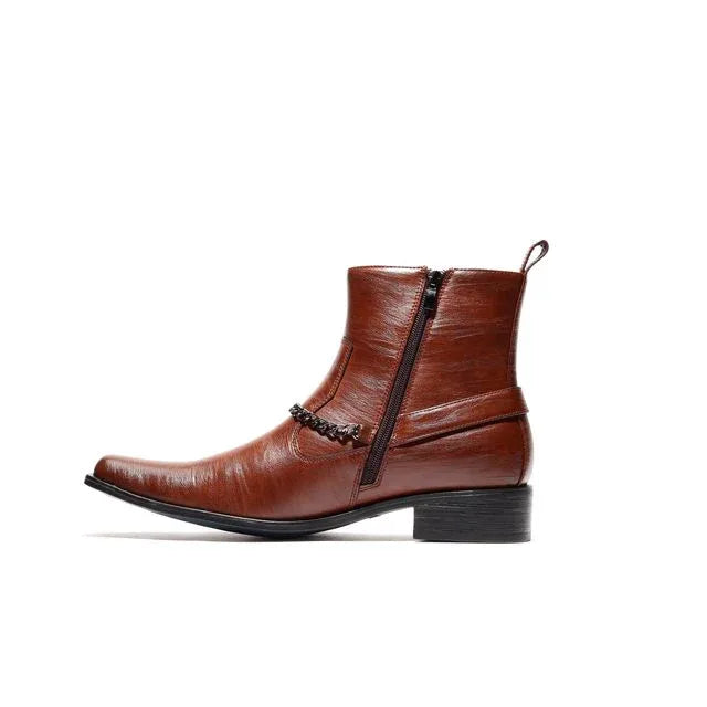 Chain Link Harness Boot D-716| Axel Black - N4dboots.com