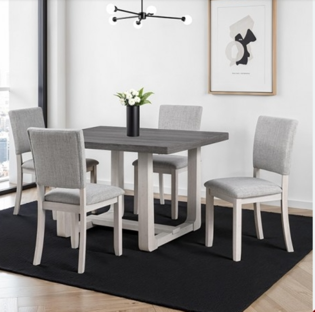 SAURO 5 Pc Dining Table Set | SL3405GY-T-5PC Color Gray