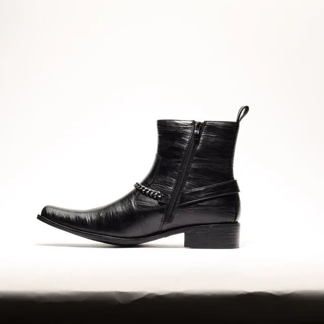 Chain Link Harness Boot D-716| Axel Black - N4dboots.com