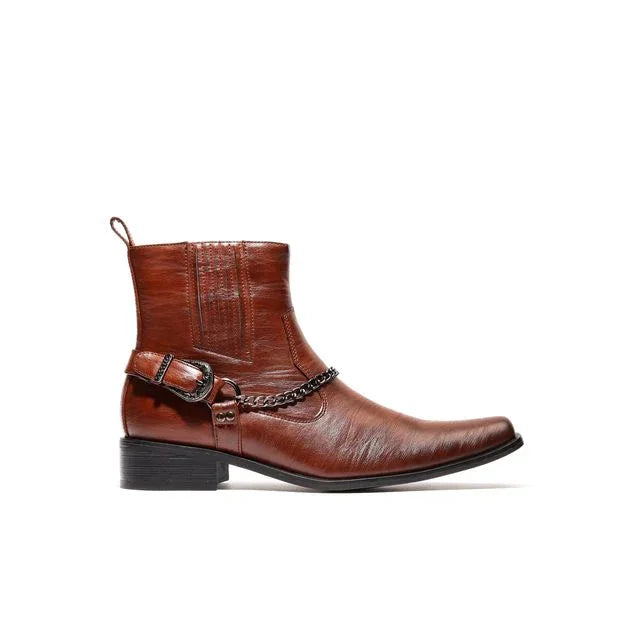 Chain Link Harness Boot D-716| Axel Black - N4dboots.com