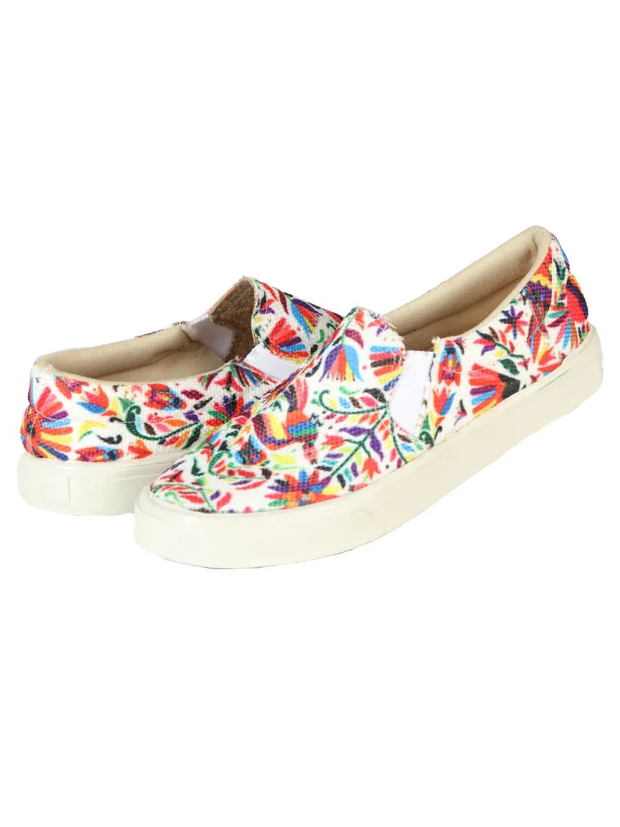 Mexican Artisanal Yute Tennis 50% Cotton, 50% Polyester White 603956 - N4dboots.com