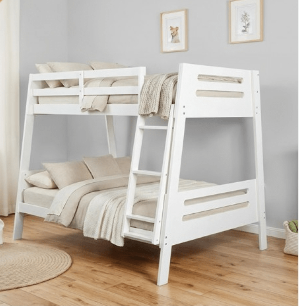 KALLEN Twin/Full Bunk Bed+ Mattress | FM - BK206WH - TF - BED+M6 Color White - N4dboots.com