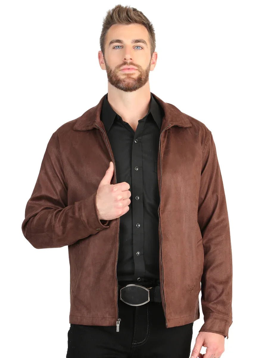 El General Men’s Suede Jacket - Brown 45649 - N4dboots.com