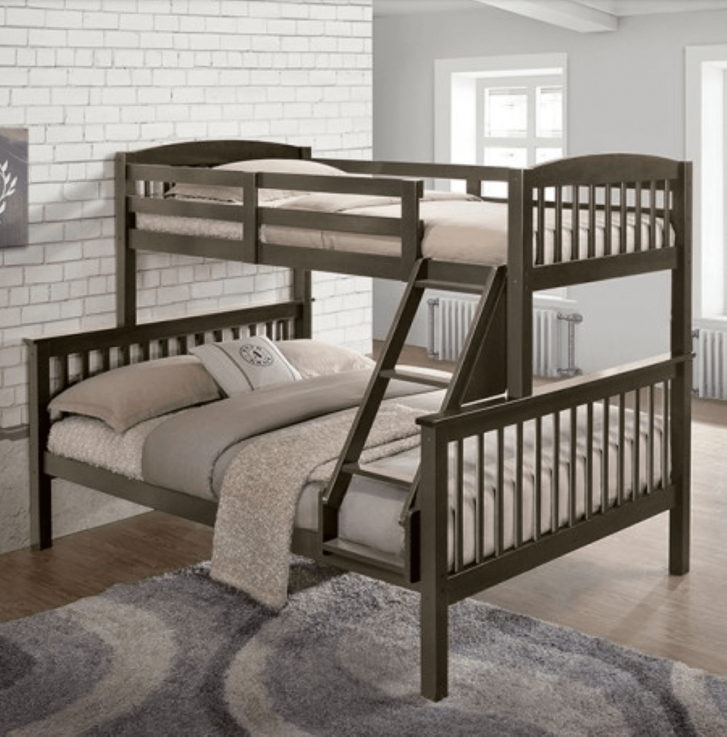 BROOKINGS Twin/Full Bunk Bed | NX - BK001GY - BED Color Gray - N4dboots.com