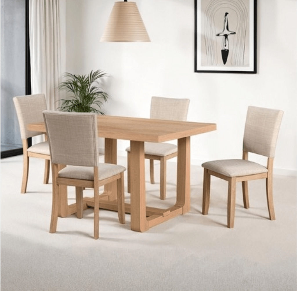 SAURO 5 Pc Dining Table Set | SL3405NT - T - 5PC Color Natural - N4dboots.com