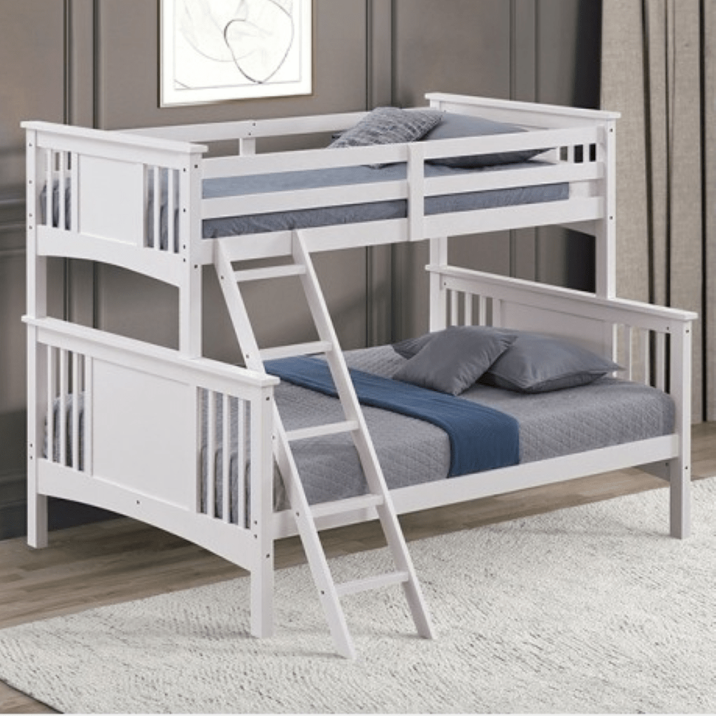 SPRING CREEK Twin/Full Bunk Bed | FM - BK602F - WH - BED Color White - N4dboots.com