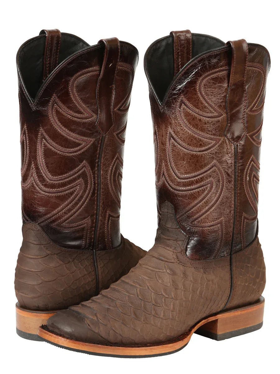 El General Men’s Rodeo Boot Imitation Python - Brown 45562 - N4dboots.com