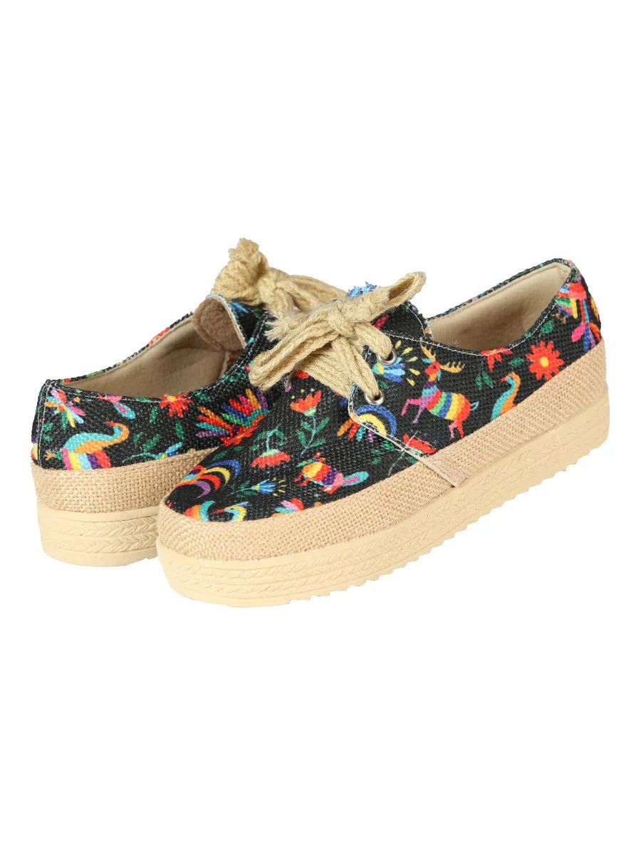 Mexican Artisanal Yute Tennis 50% Cotton, 50% Polyester Multicolor 603958 - N4dboots.com