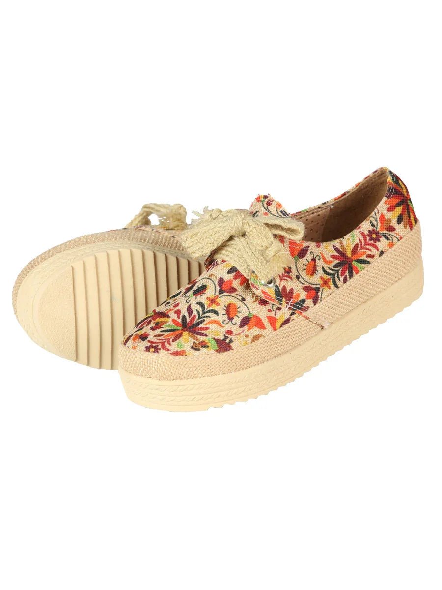 Mexican Artisanal Yute Tennis 50% Cotton, 50% Polyester Multicolor 603959 - N4dboots.com