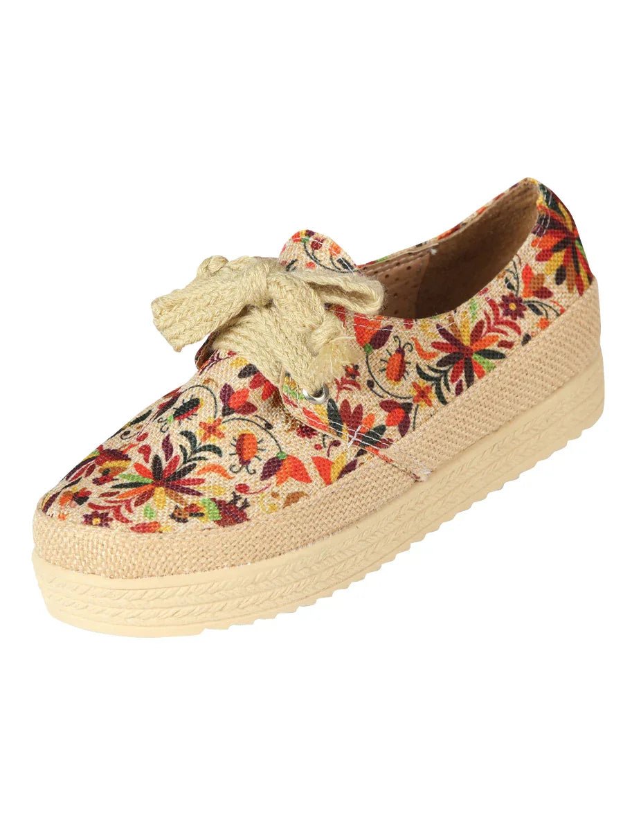 Mexican Artisanal Yute Tennis 50% Cotton, 50% Polyester Multicolor 603959 - N4dboots.com