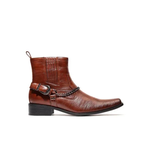 Chain Link Harness Boot D - 716| Axel Black - N4dboots.com