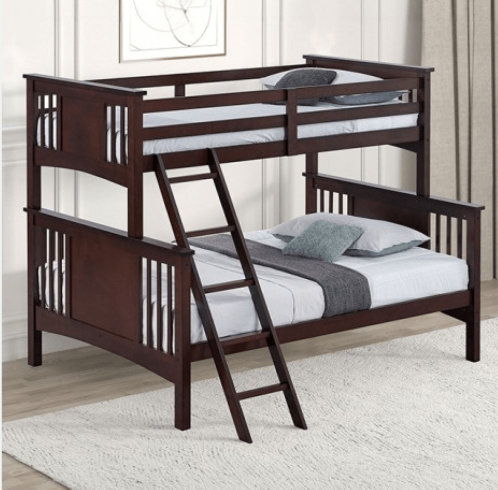 SPRING CREEK Twin/Full Bunk Bed | FM - BK602F - DW - BED Color Dark Walnut - N4dboots.com