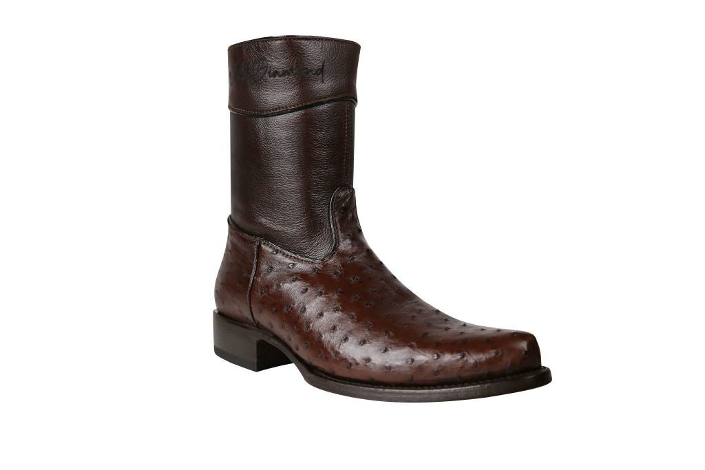 Botín de Hombre en Piel de Avestruz Original Color Negro – Hecho en México - N4dboots.com