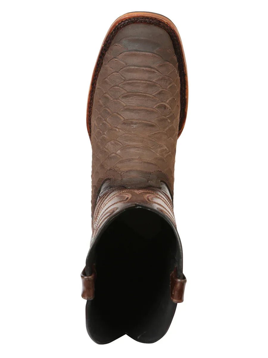 El General Men’s Rodeo Boot Imitation Python - Brown 45562 - N4dboots.com