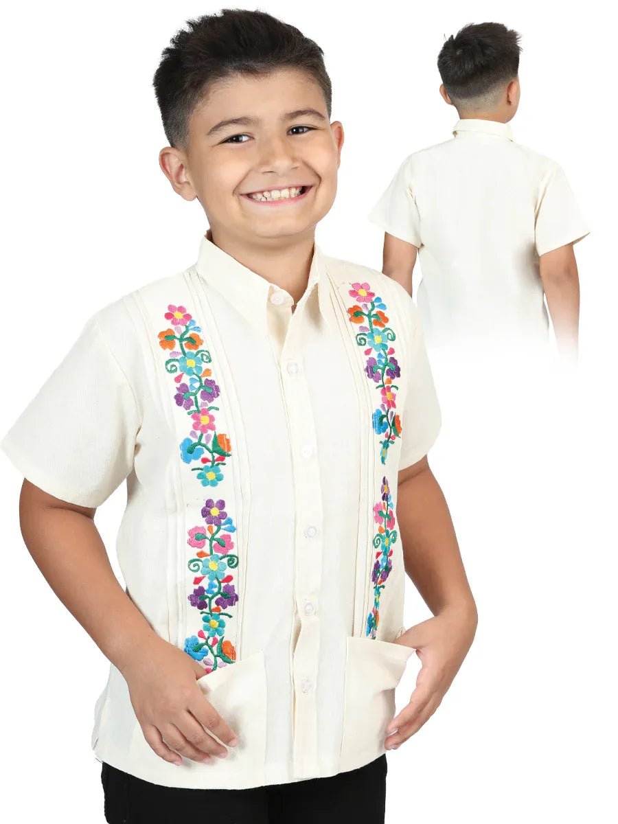 Artisanal Embroidered Shirt 100% Cotton Beige 603979 - N4dboots.com