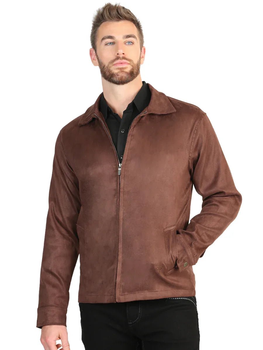 El General Men’s Suede Jacket - Brown 45649 - N4dboots.com