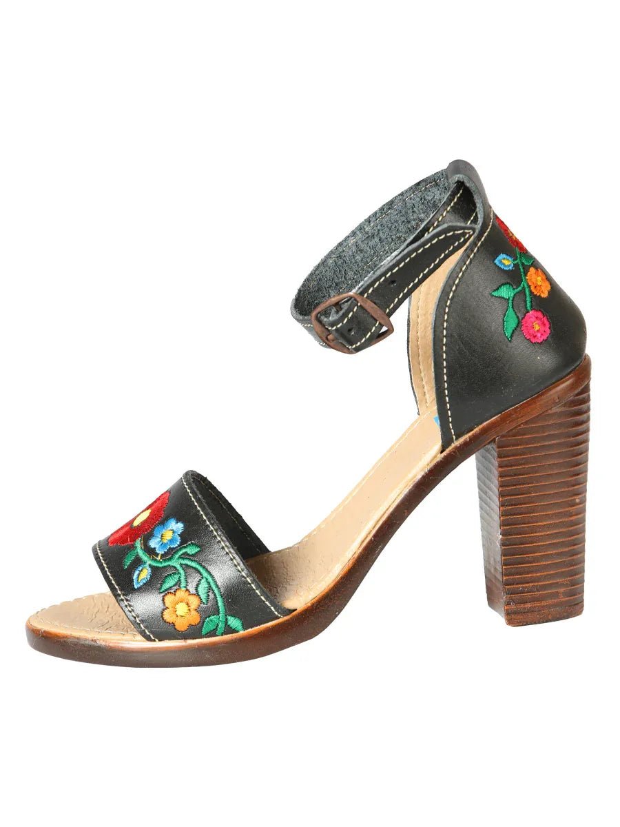 Mexican Artisanal Sandals Leather Black 603952 - N4dboots.com
