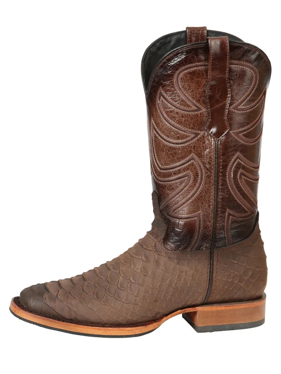 El General Men’s Rodeo Boot Imitation Python - Brown 45562 - N4dboots.com
