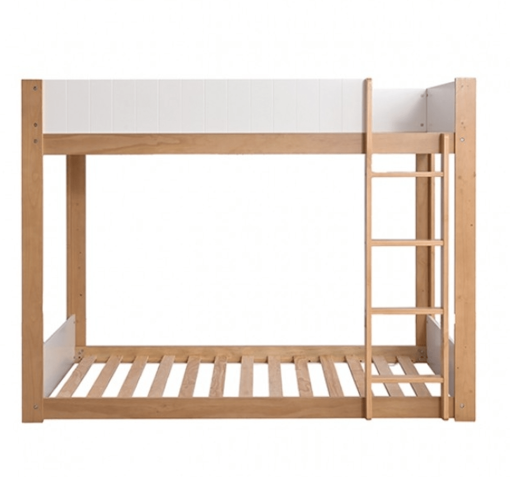 TERRI Twin/Twin Bunk Bed | FM - BK204A - T - BED Color White/Natural - N4dboots.com