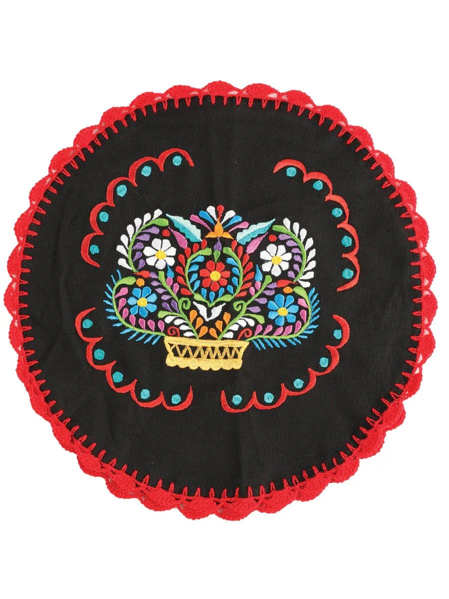 Artisanal Embroidered Tortilla Warmer 100% Cotton 603148 - N4dboots.com