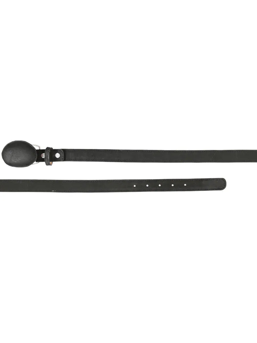 Kids Western Belt - El General Nobuck Black 45441 - N4dboots.com