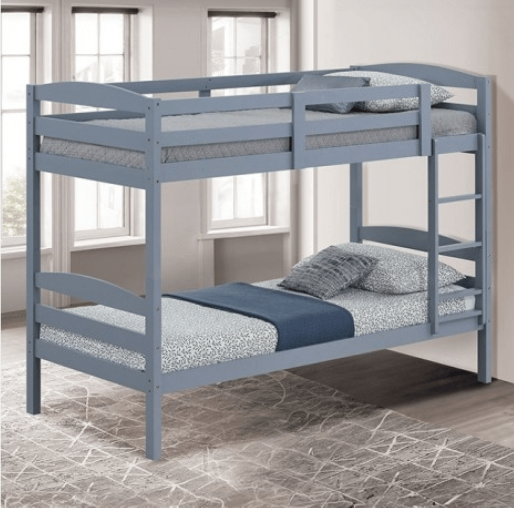 FINSBURY Twin Twin Bunk Bed | FM - BK110GY - T Color Gray - N4dboots.com