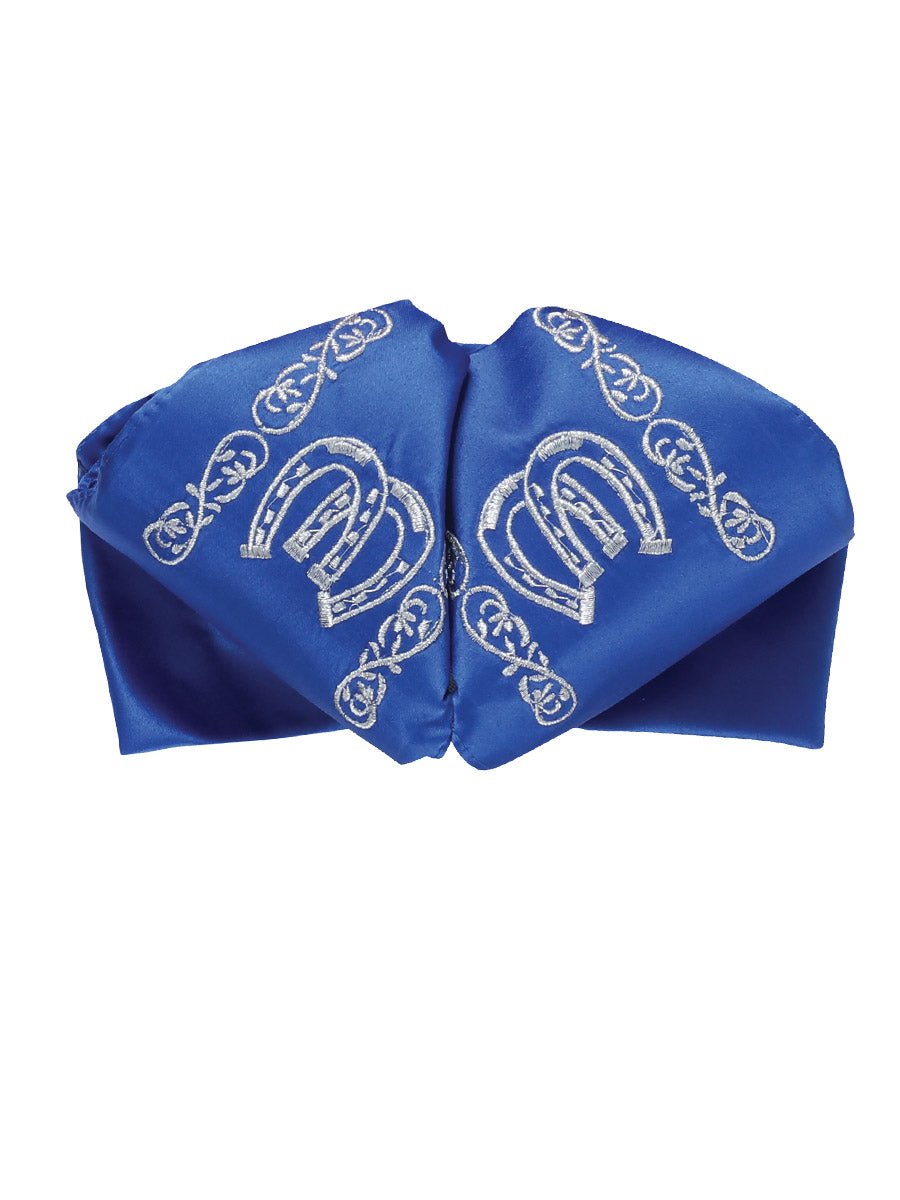 Adult Mexican Charro Bow Tie 100% Polyester Royal Blue/Silver 601600 - N4dboots.com