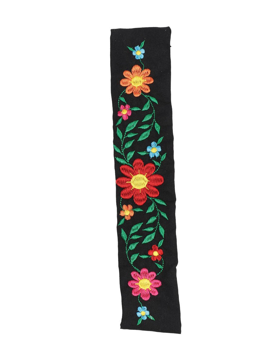 Elastic Embroidered Headband Black 602771 - N4dboots.com