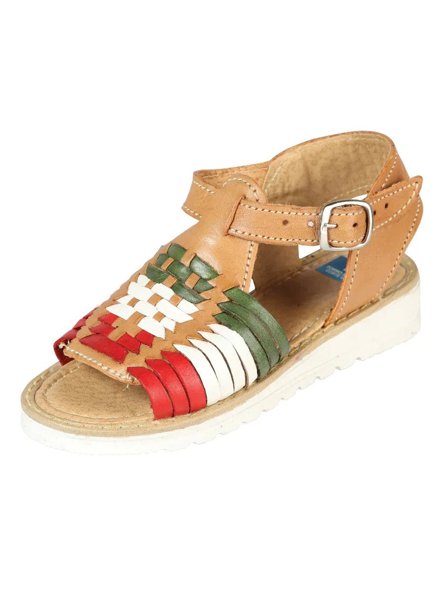 Artisanal Mexican Sandals Leather Tricolor 603943 - N4dboots.com