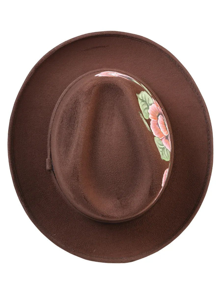 Artisanal Hand Painted Hat Suede Brown 603822 - N4dboots.com