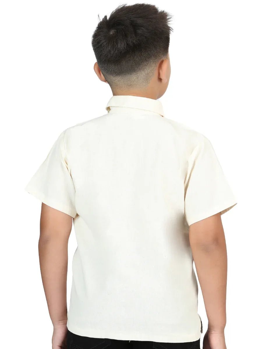 Artisanal Embroidered Shirt 100% Cotton Beige 603979 - N4dboots.com