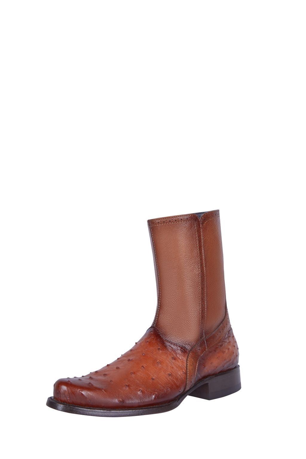 Botín de Hombre en Piel de Avestruz Original Color Negro – Hecho en México - N4dboots.com