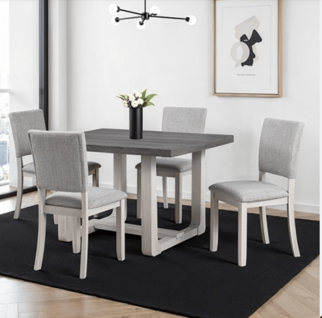 SAURO 5 Pc Dining Table Set | SL3405GY - T - 5PC Color Gray - N4dboots.com