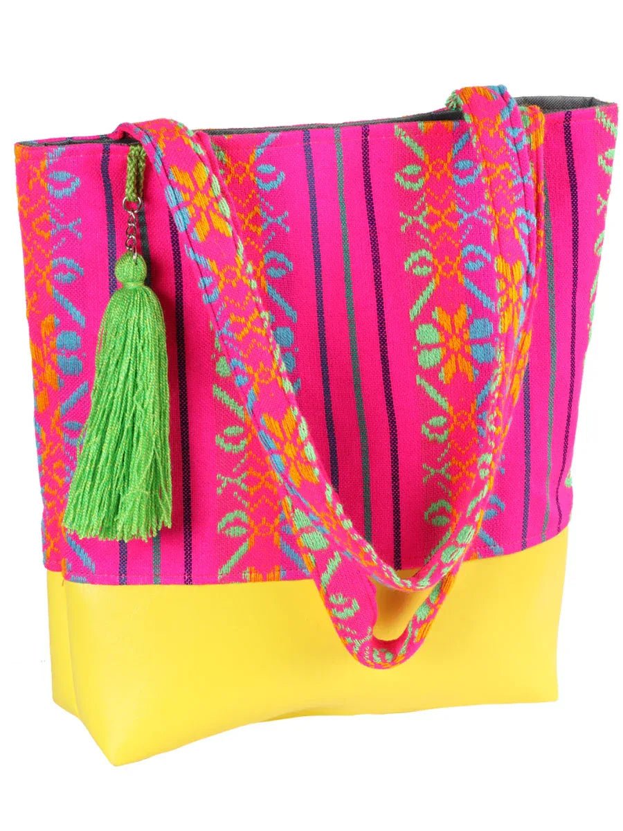 Mexican Artisanal Handbag 100% Polyester Pink 603008 - N4dboots.com