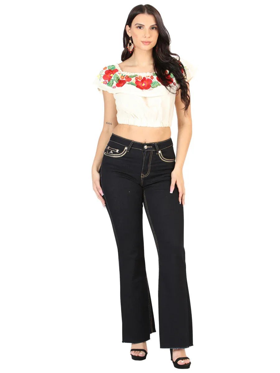 Centenario Women's Medium Blue Bootcut Denim Jeans 45544 - N4dboots.com