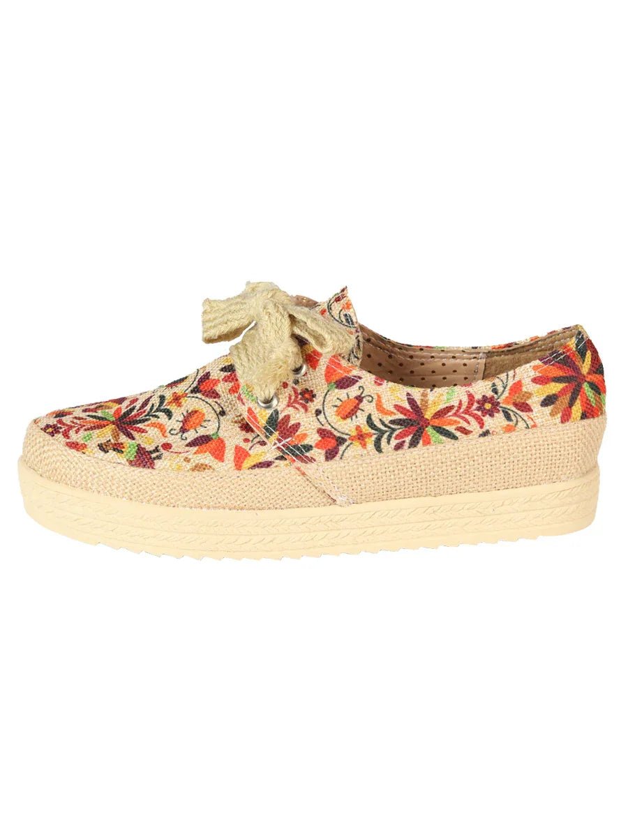 Mexican Artisanal Yute Tennis 50% Cotton, 50% Polyester Multicolor 603959 - N4dboots.com