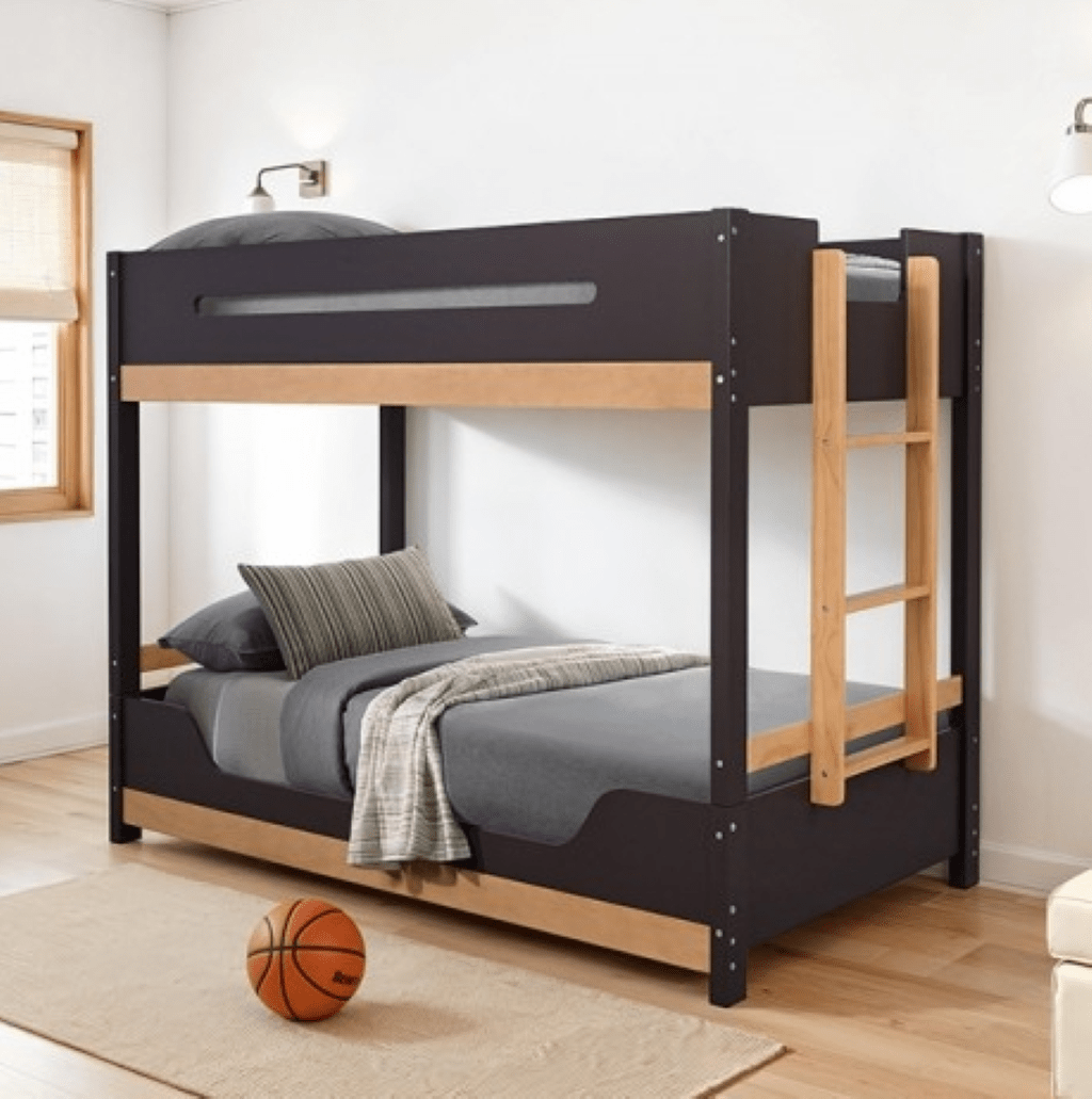 NESTOR Twin/Twin Bunk Bed | FM - BK201BK - T - BED Color Purple Mauve/Natural - N4dboots.com