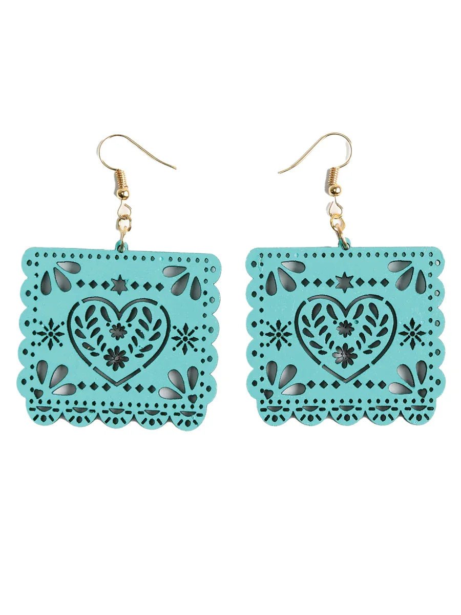 Artisanal Handmade Earrings Wood Emerald 603948 - N4dboots.com