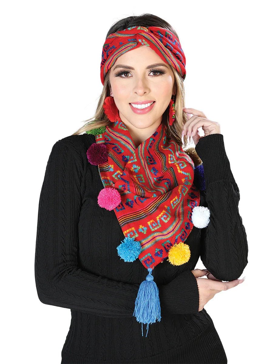 Scarf and Headband Set 100% Polyester Red 603815 - N4dboots.com