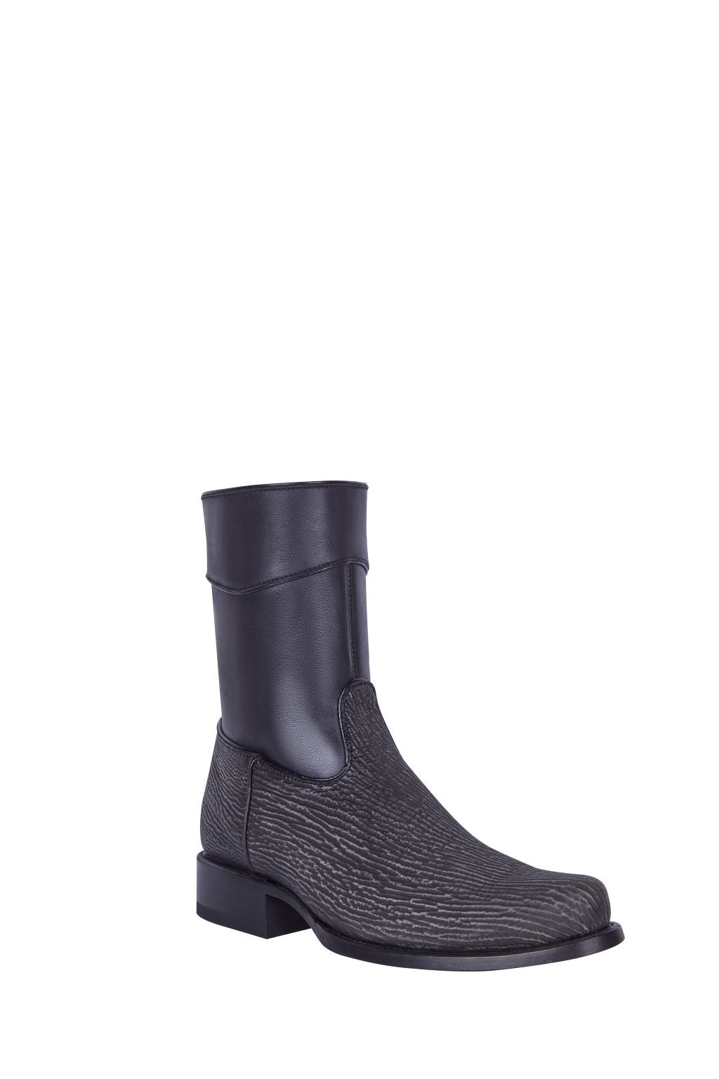 Botín Casual de Hombre en Piel de Tiburón Estilo Diamante Color Café - N4dboots.com