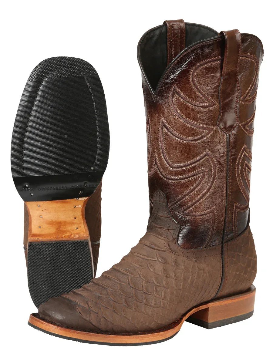 El General Men’s Rodeo Boot Imitation Python - Brown 45562 - N4dboots.com