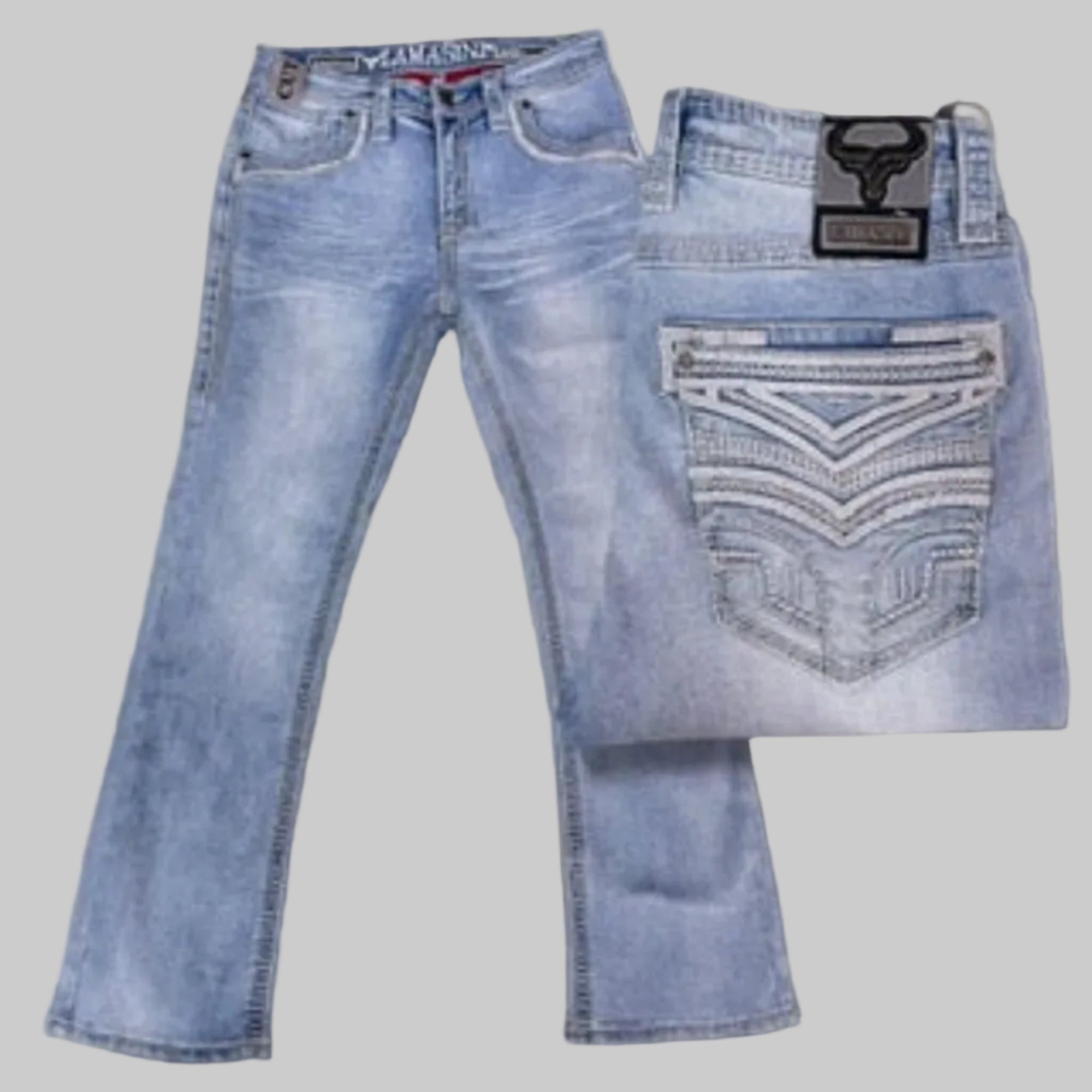 LAMASINI Men Jeans Lam 26503 Light Blue - N4dboots.com