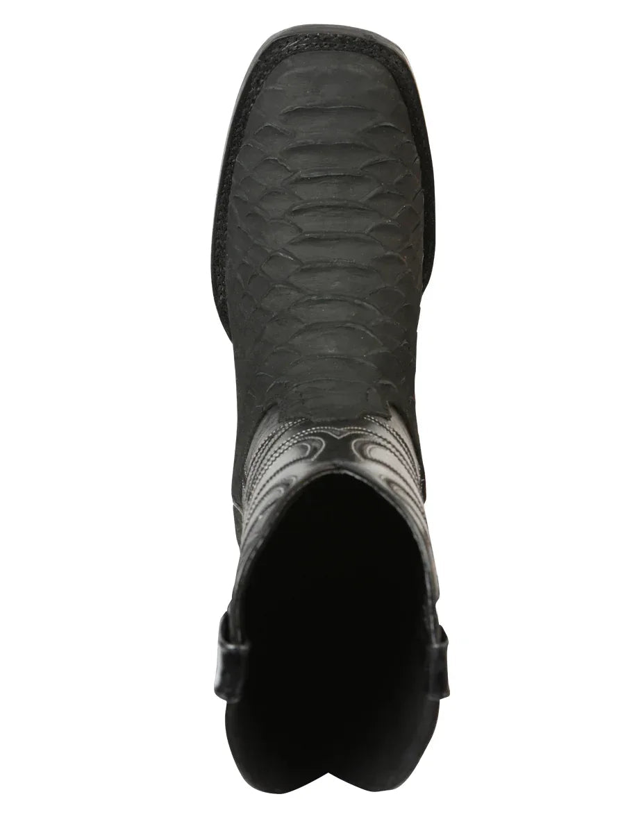 El General Men’s Rodeo Boot Imitation Python - Black 45561 - N4dboots.com